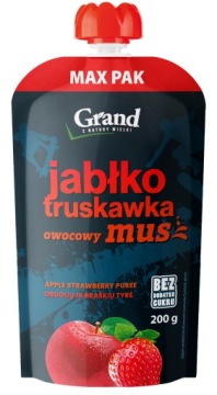 LEWIATAN GRAND пюре яблуко-полуниця 200 г