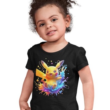T-SHIRT KOSZULKA DZIECIĘCA BAWEŁNIANA Z NADRUKIEM POKEMON PIKACHU 116 122