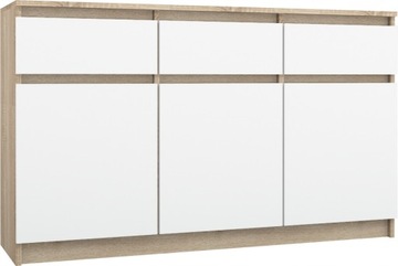 DUŻA KOMODA 3 SZUFLADY + 3 SZAFKI 140CM SONOMAMIX
