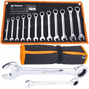 КЛЮЧИ НАКОЛЬНЫЕ С ТРЕЩОТКОЙ 8-19 12 ШТ.