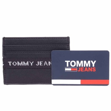 TOMMY HILFIGER CARDHOLDER MĘSKI TJM ESSENTIAL LEATHER CC HOLDER CZARNY