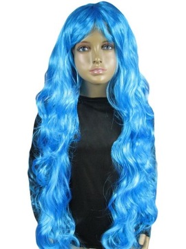 PERUKA NIEBIESKA BARDZO DŁUGIE WŁOSY DŁ. 90CM