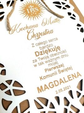 ПРИЧАСТИЕ деревянное благодарственное письмо для крестных родителей