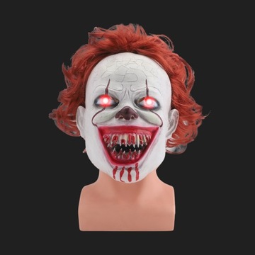 СТРАШНЫЕ МАСКИ СВЕТОДИОДНЫХ КЛОУНОВ, МАСКА PENNYWISE HALLOWEEN ДЛЯ ВЗРОСЛЫХ