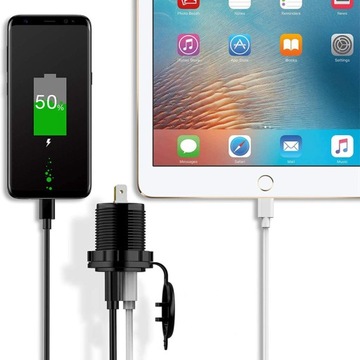 ВОДОНЕПРОНИЦАЕМОЕ БЫСТРОЕ ЗАРЯДНОЕ УСТРОЙСТВО С ВОЛЬТМЕТРОМ 2xUSB 12/24 В FREEDCONN