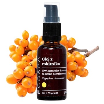 NATURALNY OLEJ Z ROKITNIKA ZIMNOTŁOCZONY NA TWARZ WŁOSY CIAŁO 30 ML ECOSPA