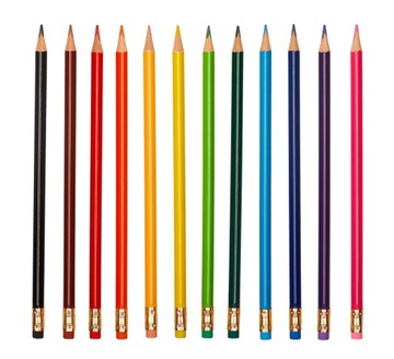 Школьные мелки-карандаши с ластиком + точилкой MIX 12 ЦВЕТОВ в ЧЕХОЛЕ Astra