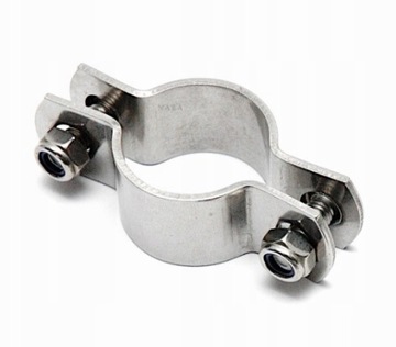 G1 OBEJMA RURY DWUCZĘŚCIOWA NIERDZEWNA FI 30,0mm UCHWYT INOX GŁADKA