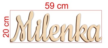 Drewniany Napis Dowolne Imię 6-7 liter Milenka DREWNIANY NAPIS Amelia