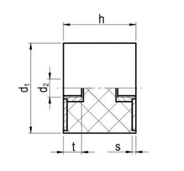 Wibroizolator Typ C 10X8 M4