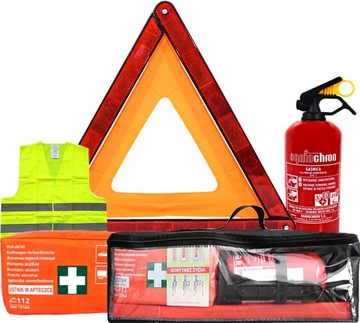 НАБОР БАГАЖНИКА АВТОМОБИЛЯ ОГНЕТУШИТЕЛЬ ПОЖАРНЫЙ КОМПЛЕКТ ЖИЛЕТ ТРЕУГОЛЬНЫЙ ЧЕХОЛ СУМКА