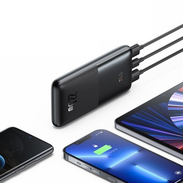 BASEUS POWER BANK USB-C 2x USB 10000 мАч МОЩНЫЙ БЫСТРЫЙ POWERBANK 22,5 Вт со светодиодом