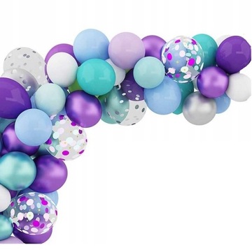 BALONY GIRLANDA z taśmą SYRENKA jednorożec FIOLET
