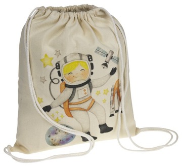 WOREK SZKOLNY PLECAK NA BUTY OBUWIE 34x40 cm z Nadrukiem ASTRONAUTY Szkolny