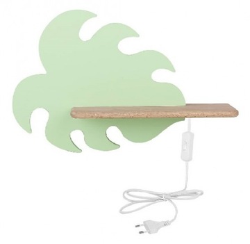 LAMPKA LED Z PÓŁKĄ MONSTERA ZIELONA LIŚĆ