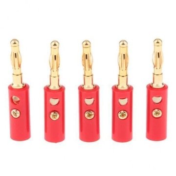 3X5 szt. 4mm pozłacany przewód głośnikowy bananowy Audio