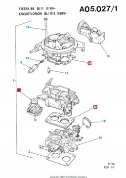 TĚSNĚNÍ KARBURÁTORU FORD ESCORT 86- 95
