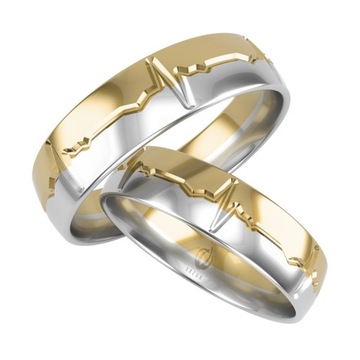 ZŁOTE OBRĄCZKI ŚLUBNE- LINIA ŻYCIA -próba 375, 4mm