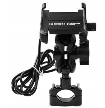 ДЕРЖАТЕЛЬ ДЛЯ МОТОТЕЛЕФОНА ТИСКИ ТВЕРДОЕ МЕТАЛЛИЧЕСКОЕ ЗАРЯДНОЕ УСТРОЙСТВО 3.4A QC 3.0