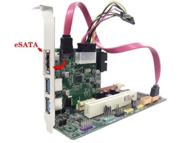 Контроллер PCI-E 1x — 2x USB3.0 + eSATAp + 19PIN