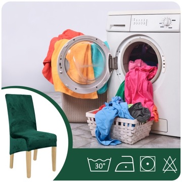 НАБОР ИЗ 4 ШТ. ЧЕХОЛЫ ДЛЯ СТУЛА XL БУТЫЛКА ЗЕЛЕНЫЙ ПЛОТНЫЙ ВЕЛУР