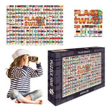 Puzzle 1 000 elementów - ArtGlob - Flagi świata POMYSŁ NA PREZENT