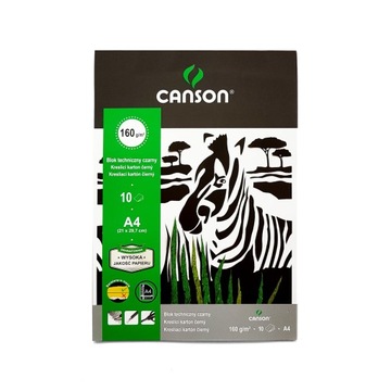 Blok techniczny czarny Canson A3 160 g 10 ark.