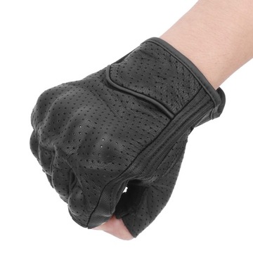 Мотоциклетные перчатки на полпальца, кожа.