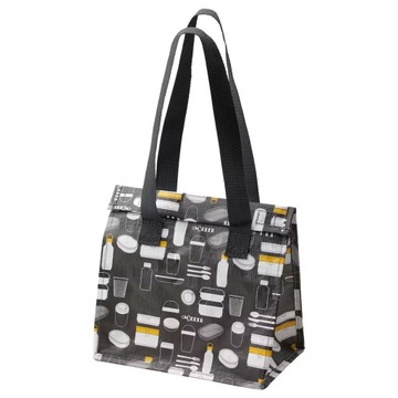 IKEA FLADDRIG Torba na lunch, wzór szary, 25x16x27