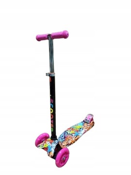 ТРЕХКОЛЕСНЫЙ БАЛАНСИРОВАННЫЙ САМОКАТ СО СВЕТОДИОДНЫМИ КОЛЕСАМИ ГРАФИТТИ