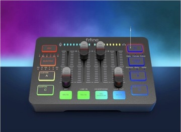 Игровой аудиомикшер с микрофонным интерфейсом XLR FIFINE MI19 черный