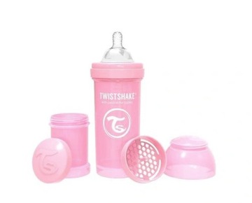 TWISTSHAKE BUTELKA ANTYKOLKOWA RÓŻOWA 260ML 2M+
