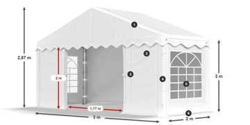 Промышленная складская палатка Garden Party - SUMMER WHITE ABIKO 3x3m
