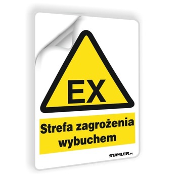 Strefa zagrożenia wybuchem Naklejka BHP 105x148mm
