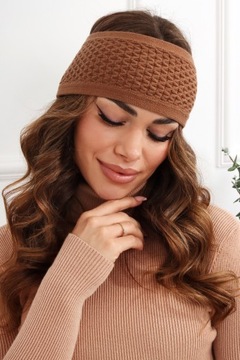 ПОВЯЗКА НА ГОЛОВУ ЖЕНСКАЯ УШКИ ТЮРБАН ТЕПЛАЯ ШАПКА ШИРОКАЯ КОРИЧНЕВАЯ