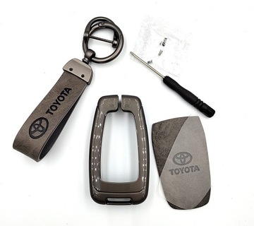 3w1 TOYOTA ETUI na kluczyk pilot + BRELOK skórzany COROLLA AVENSIS RAV4