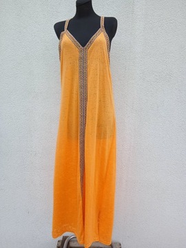 M/L PAPAYA MAXI RTNO FOLK SUKIENKA BOHO HIPPIE