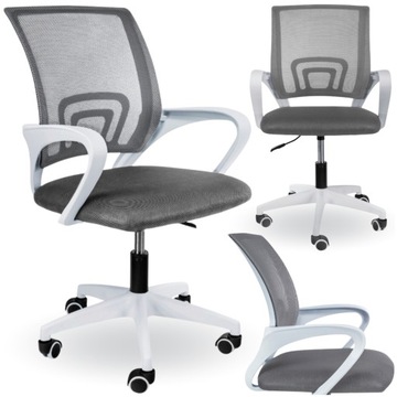 FOTEL OBROTOWY BIUROWY ERGONOMICZNY GAMINGOWY KRZESŁO DO BIURKA SZARE