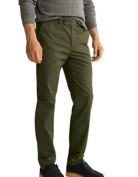 SPODNIE CHINOSY KHAKI REGULAR MANGO 38