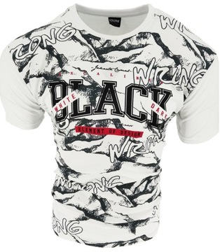 KOSZULKA MĘSKA T-SHIRT MĘSKI BLACK3 BIAŁA XL