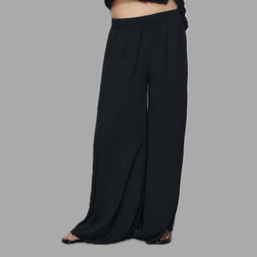 ZARA Proste Czarne Szerokie Luźne Spodnie PLAZZO M