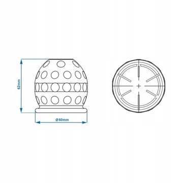 OSŁONA KAPTUREK HAKA KULI DO PRZYCZEPY PIŁKA GOLF