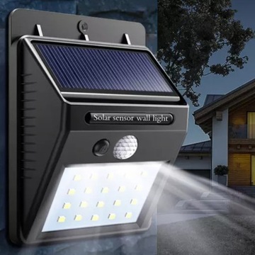 4x HALOGEN LAMPA SOLARNA 20 LED Z CZUJNIKIEM RUCHU