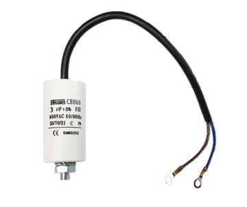 Kondensator rozruchowy silnika 3uF 450V kabel SR