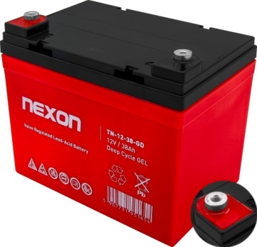 Гелевый аккумулятор глубокого разряда NEXON 12V 38Ah