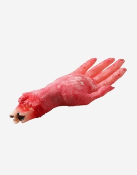 SZTUCZNA DŁOŃ Z KOŚCIĄ HALLOWEEN UCIĘTA KOŚĆ