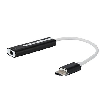 Interfejs typu C do mikrofonu zestawu słuchawkowego audio 3,5 mm, czarny