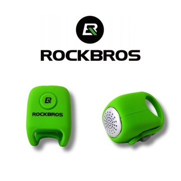 Dzwonek Rowerowy elektroniczny ZIELONY RockBros CB1709BK 3 różne sygnały