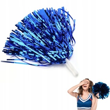 POMPON TANCERKI CHEERLEADERKI NIEBIESKI 6 SZT