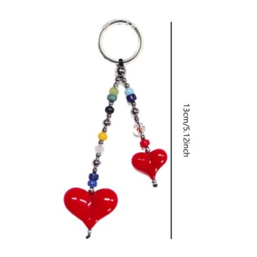 Брелок для ключей из бисера Creative Beautiful Lightweight Multifunctional Cat Key Red Heart